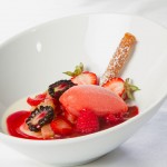 Strawberry rhubarb panna cotta